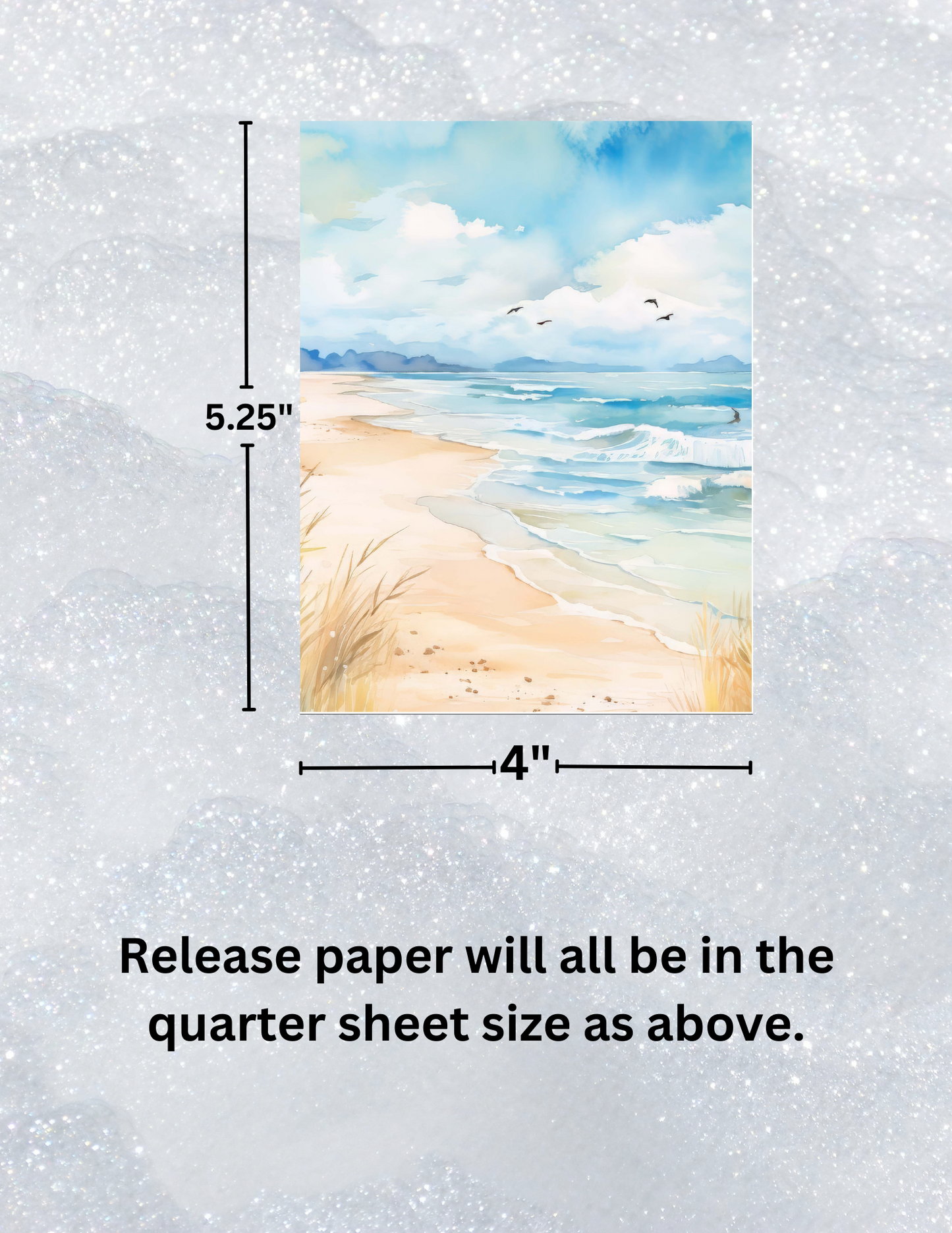 "Watercolor Beach" Premium Diamond Painting Release Papers