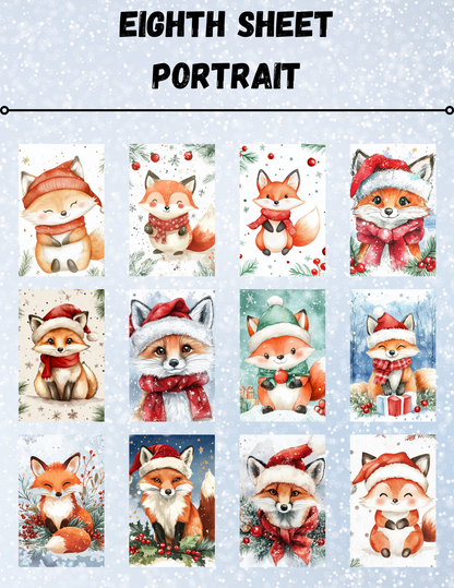 "Christmas Foxes" Decorative Diamond Painting Release Papers