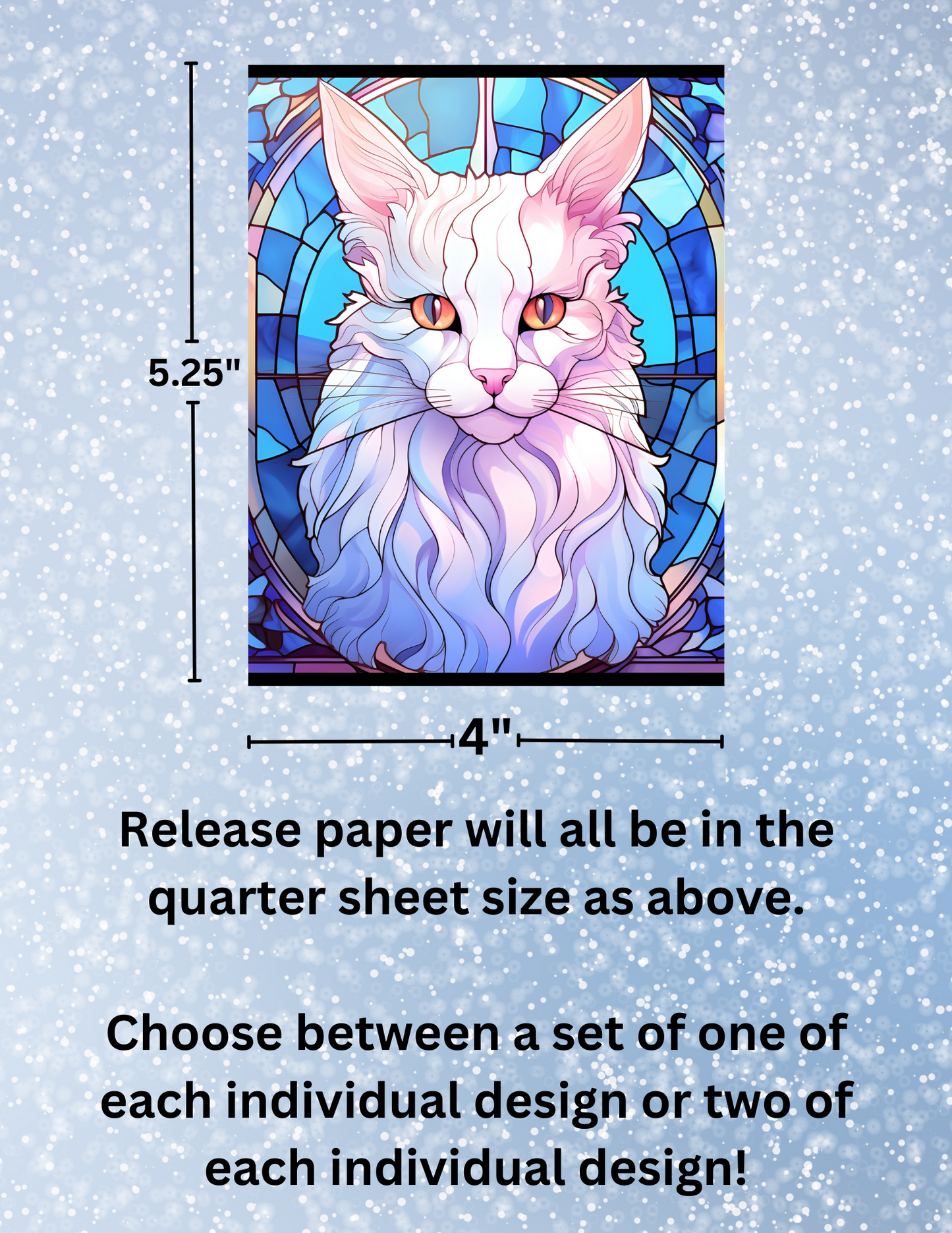 "Stained Glass Cats 1" Premium Diamond Painting Release Papers