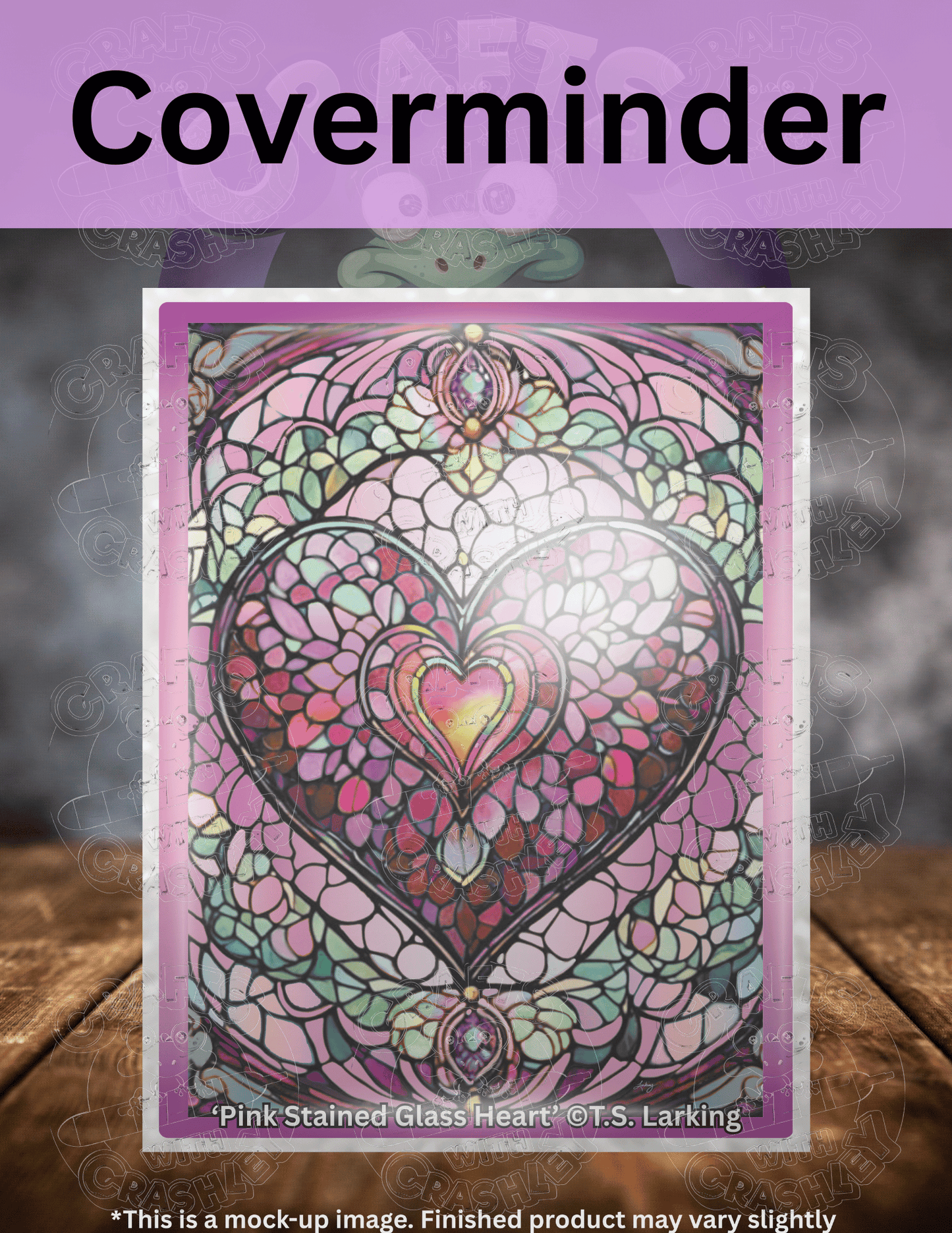 "Pink Stained Glass Heart" by ©T.S. Larking Premium Accessories for Diamond Painting