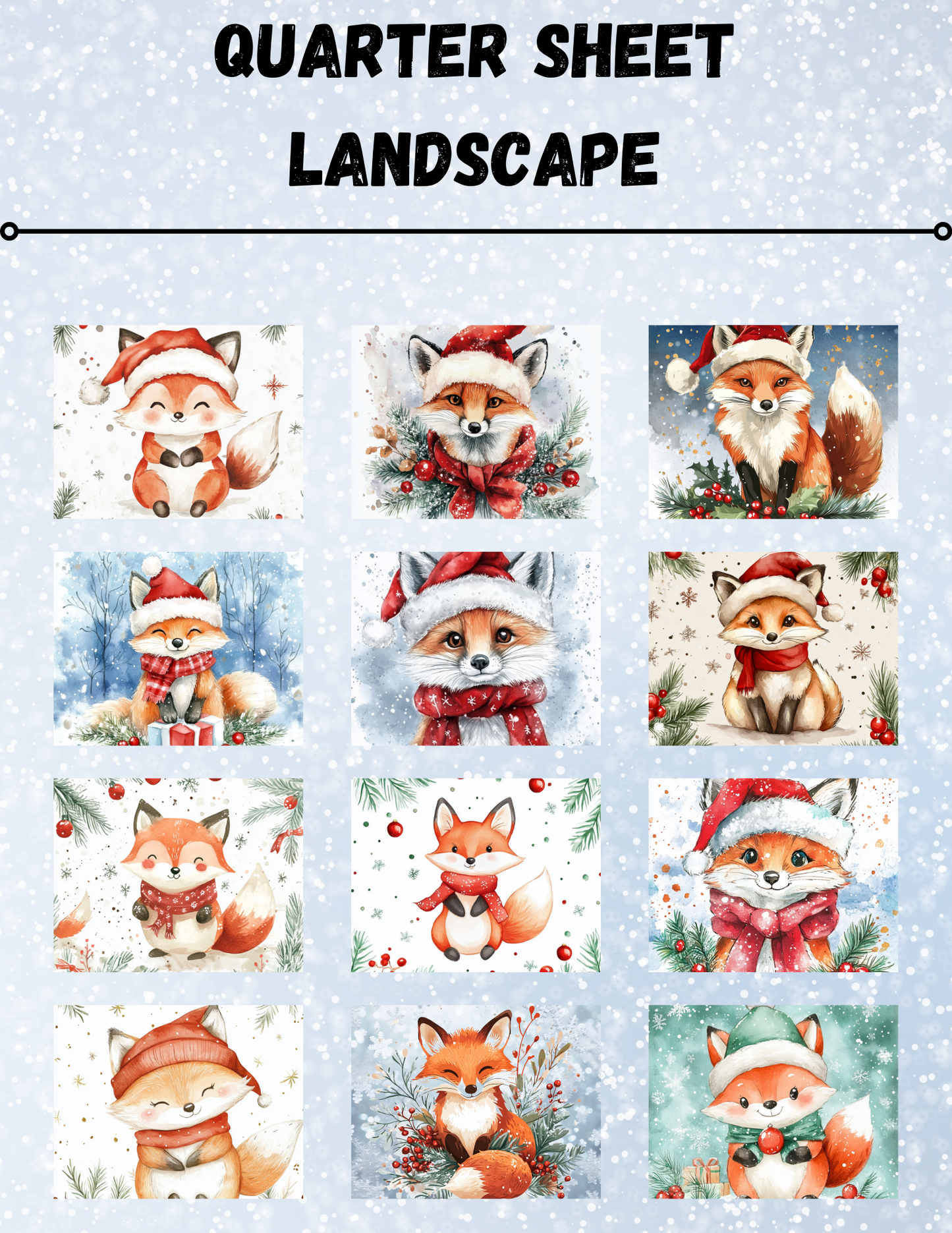 "Christmas Foxes" Decorative Diamond Painting Release Papers