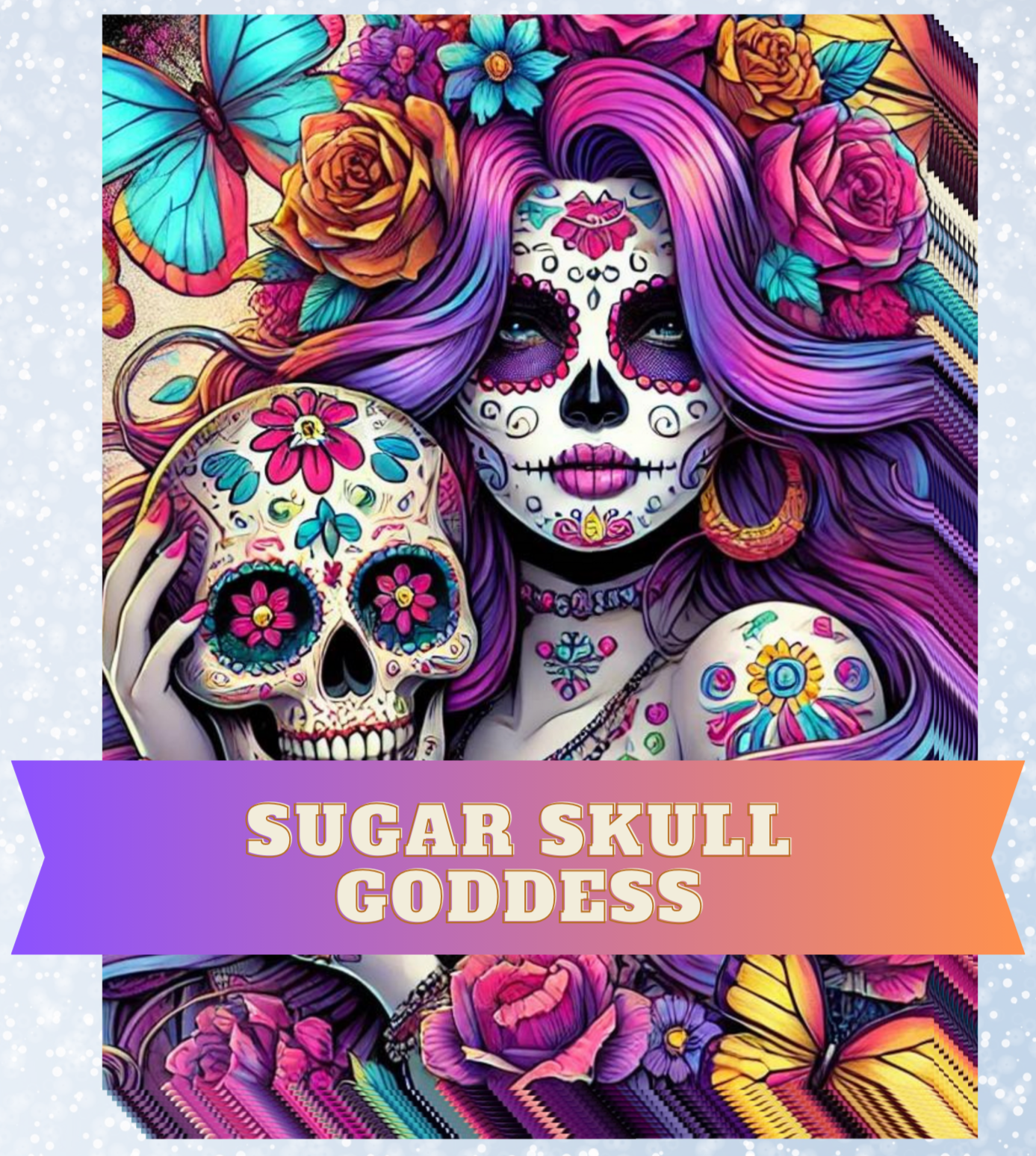 "Sugar Skull Goddess" Decorative Diamond Painting Release Papers