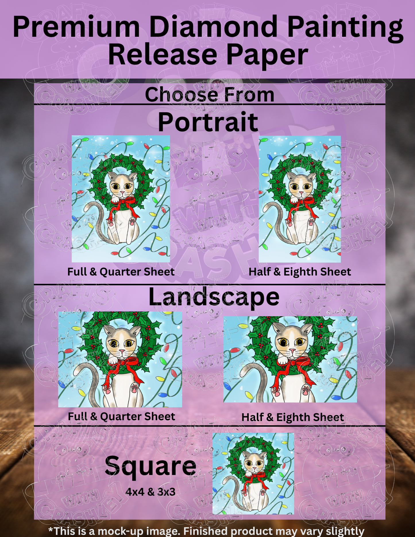 "Hang in There Christmas Kitty" by ©Kaleena Kollmeier Premium Accessories for Diamond Painting