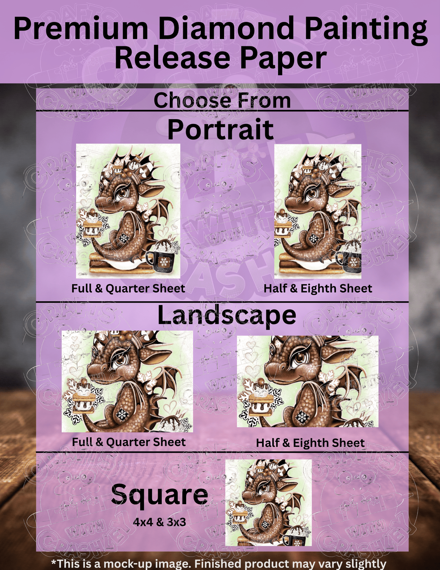 "Hot Cocoa n' S'mores Lil Dragon" by ©Sheena Pike Premium Accessories for Diamond Painting