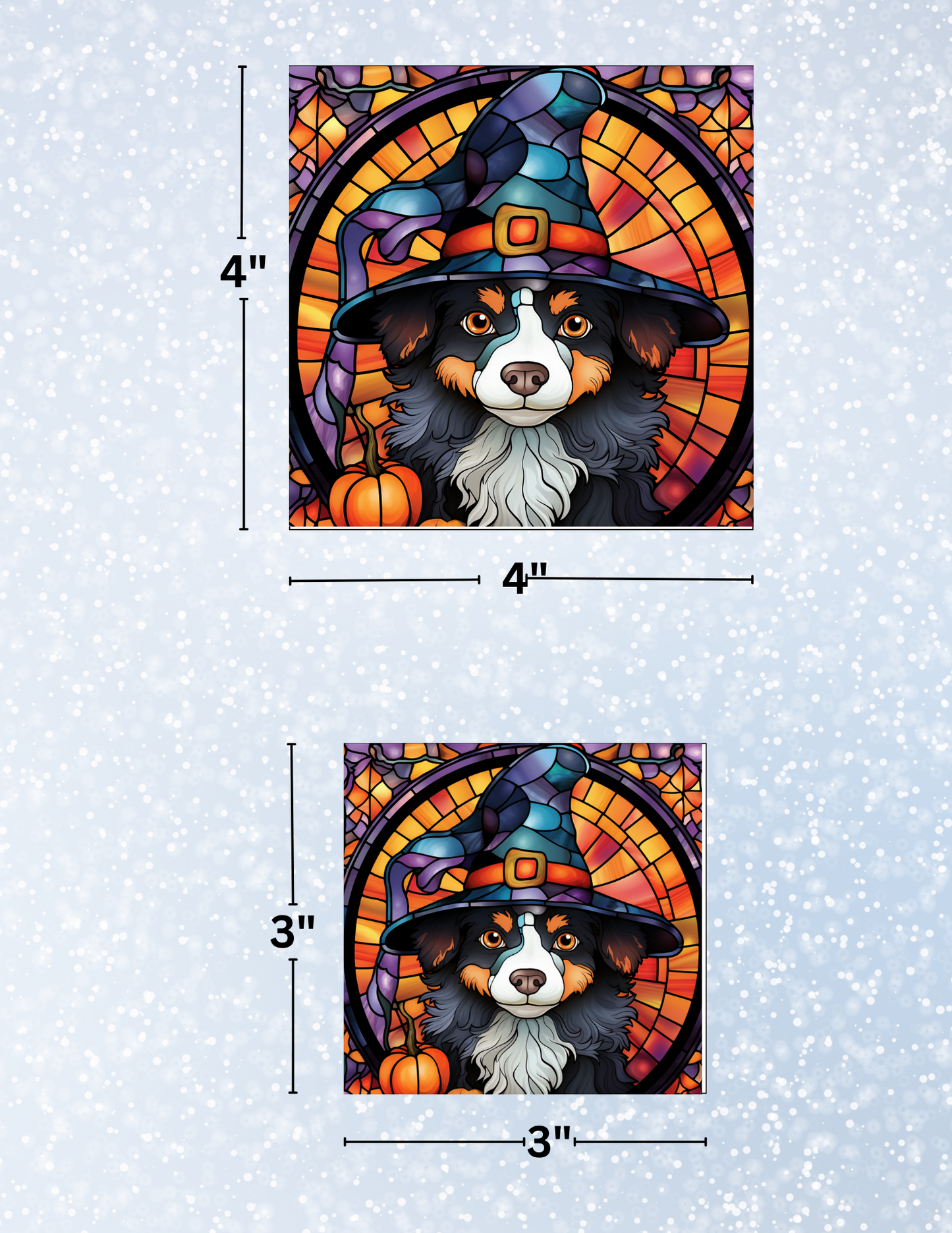 "Stained Glass Halloween Dogs" Decorative Diamond Painting Release Papers