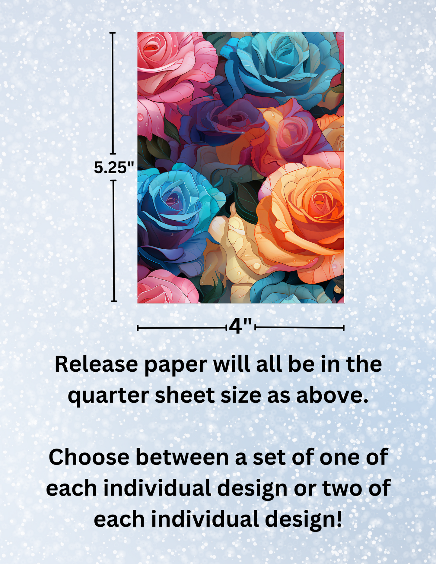 "Multicolor Roses" Premium Diamond Painting Release Papers