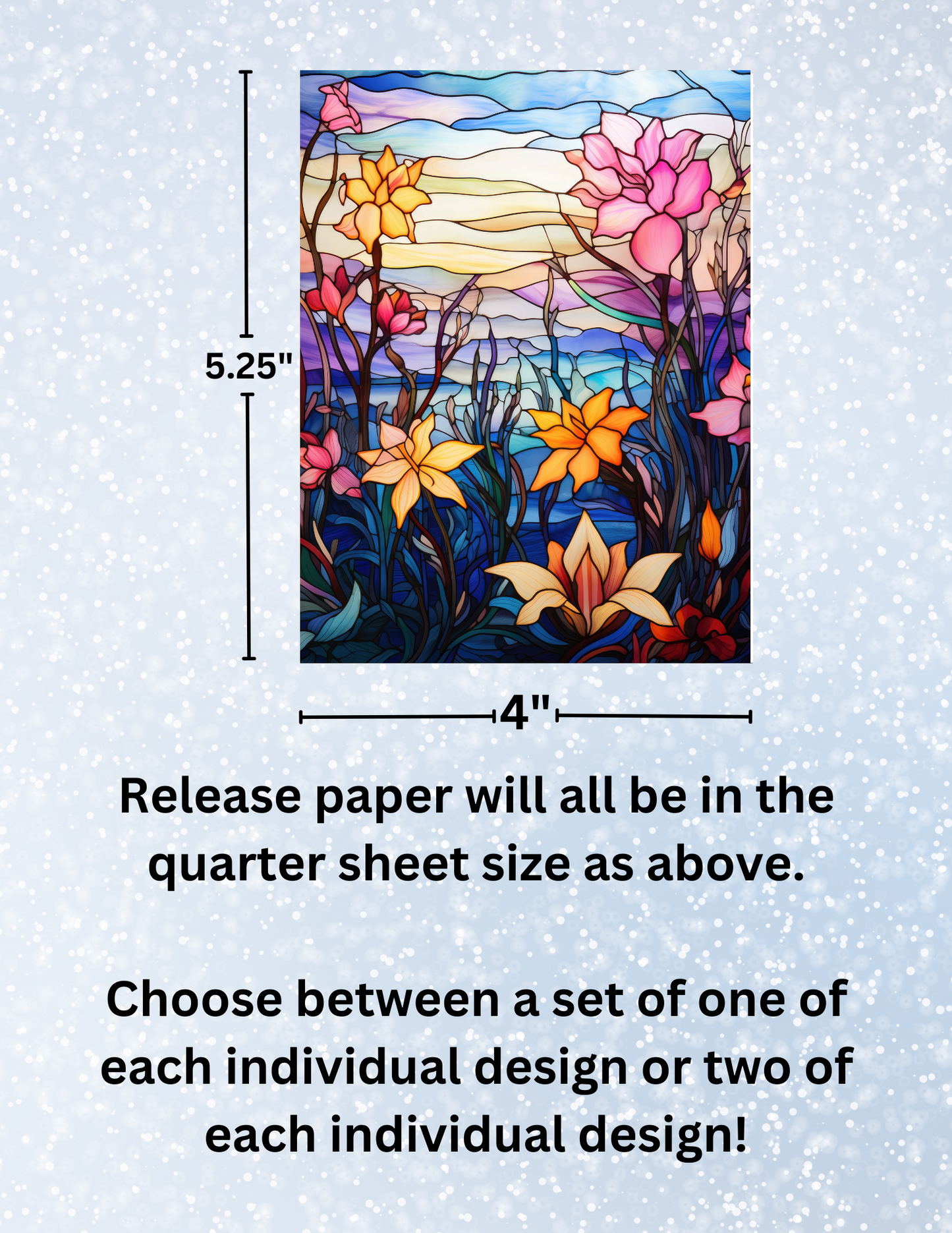 "Stained Glass Flowers" Premium Diamond Painting Release Papers