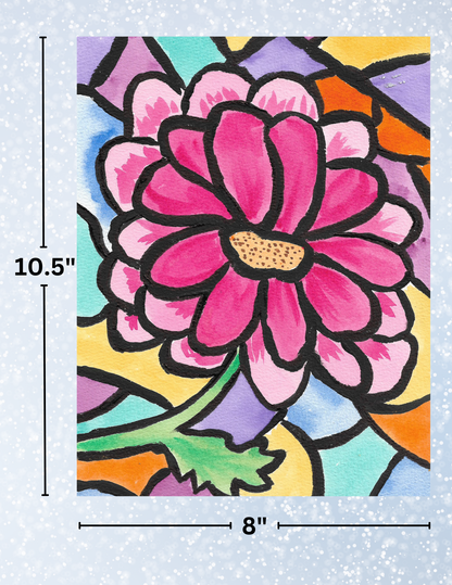 "Stained Glass Flower" By Crafting Journey Decorative Diamond Painting Release Papers