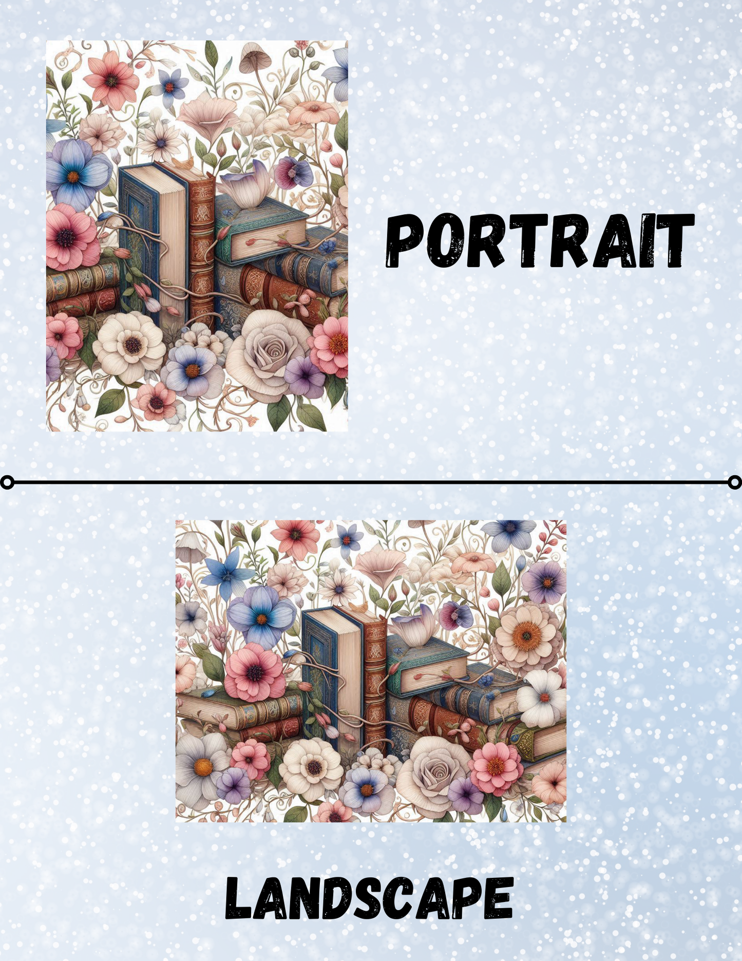 "Floral Books" Decorative Diamond Painting Release Papers