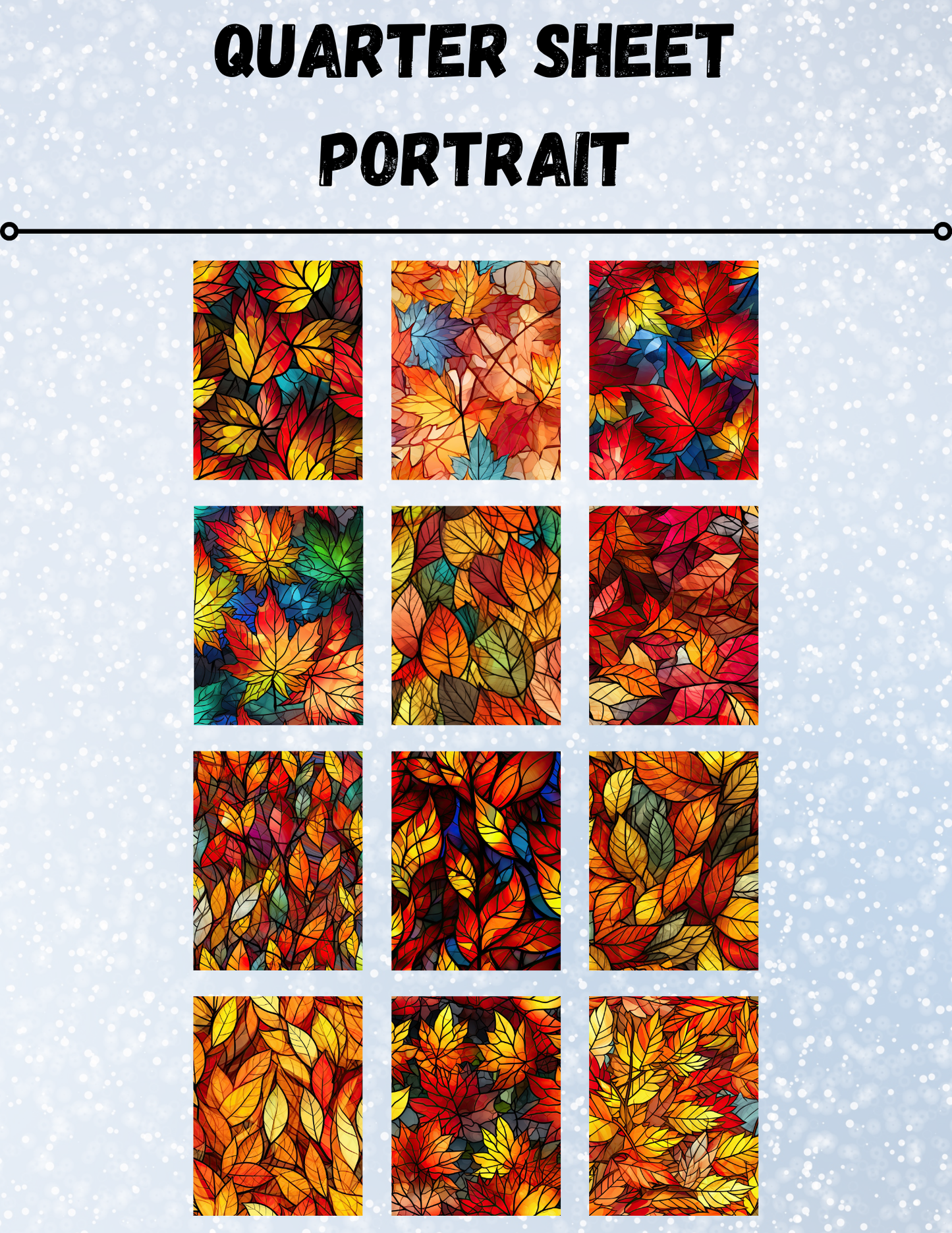 "Stained Glass Autumn Leaves" Decorative Diamond Painting Release Papers