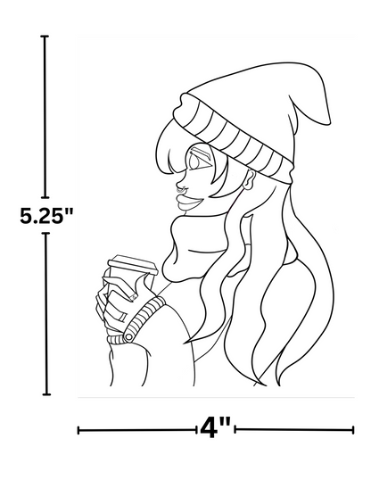 "The Caffeinated Collection Coloring Pages" By Mrs. Coffee Premium Diamond Painting Release Papers