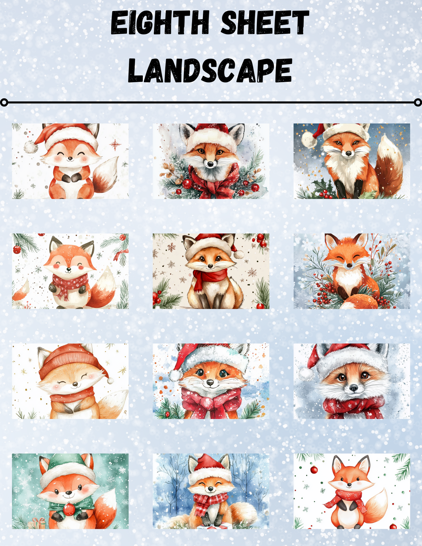 "Christmas Foxes" Decorative Diamond Painting Release Papers