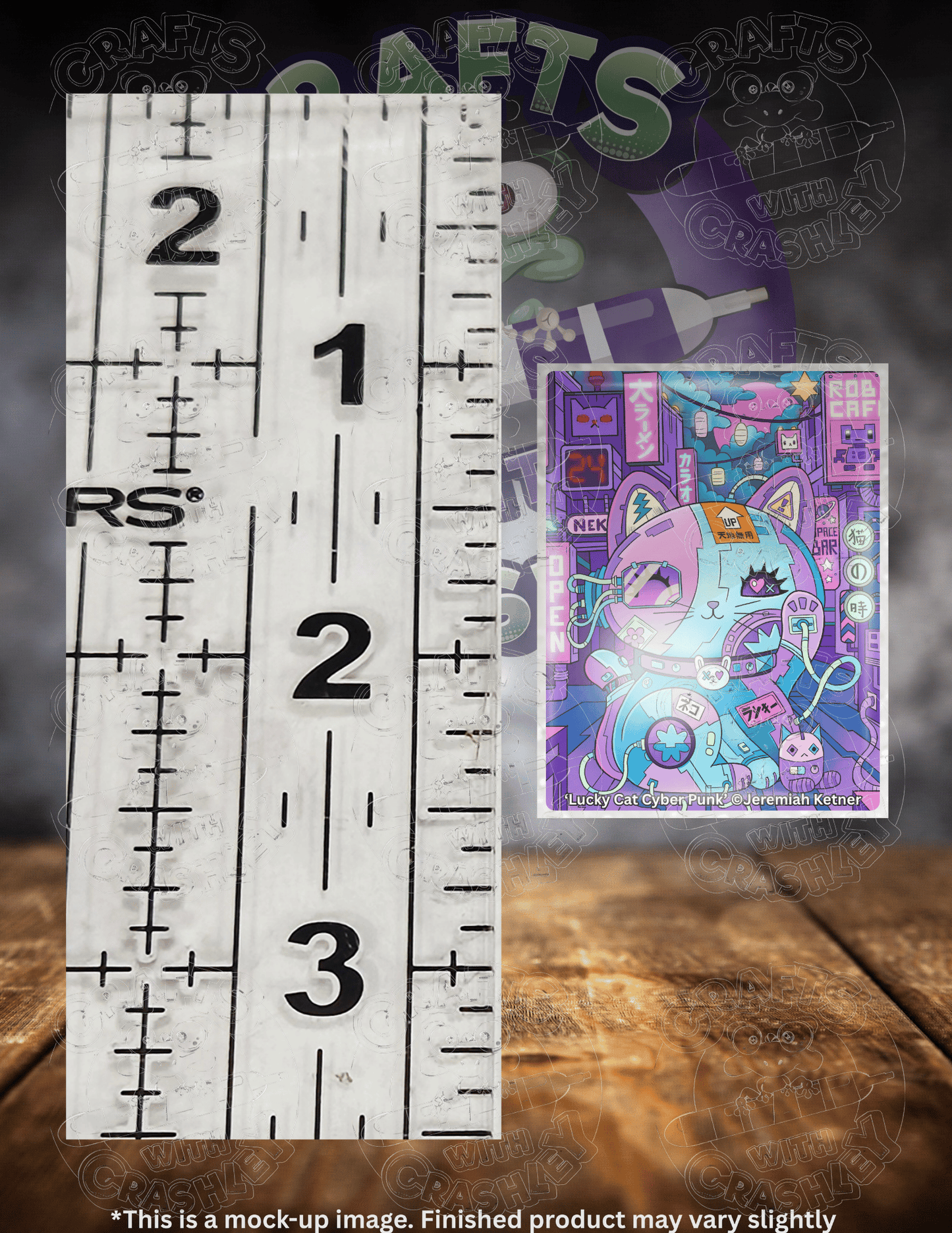 "Lucky Cat Cyber Punk" by ©Jeremiah Ketner Premium Accessories for Diamond Painting