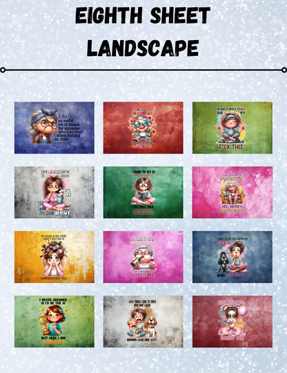 "Funny Mom Quotes" Decorative Diamond Painting Release Paper