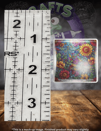 "Dragonflies & Flowers Stained Glass" by ©Peggy Collins Premium Accessories for Diamond Painting