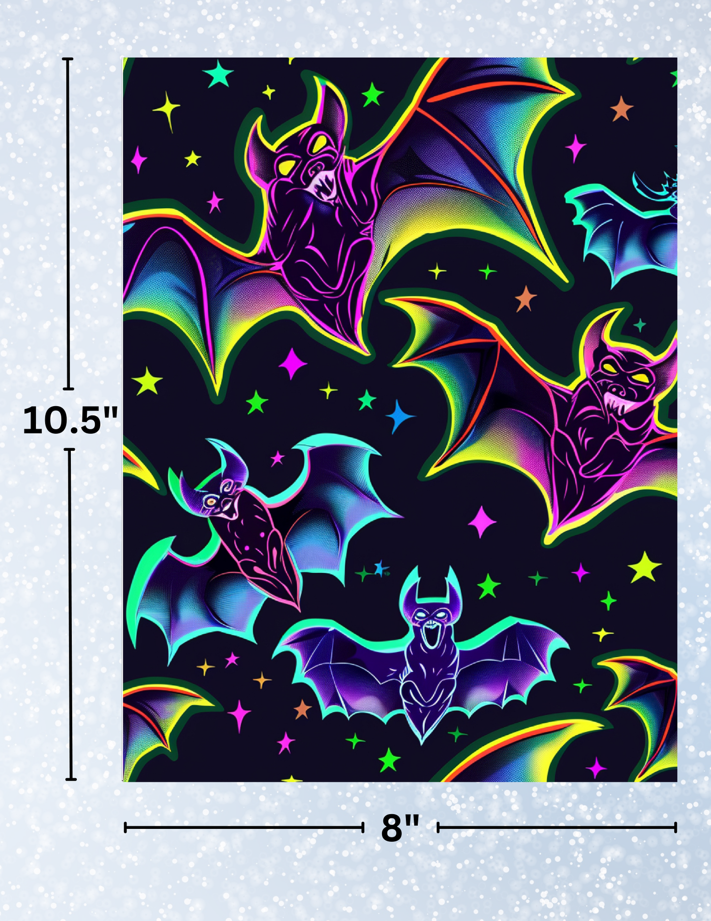 "Neon Bats" Decorative Diamond Painting Release Papers