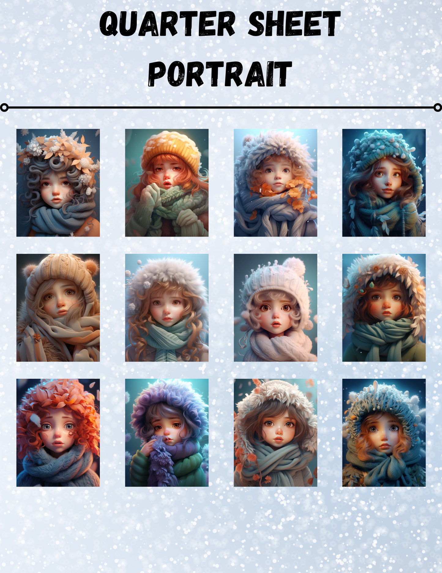 "Winter Girl" Decorative Diamond Painting Release Paper