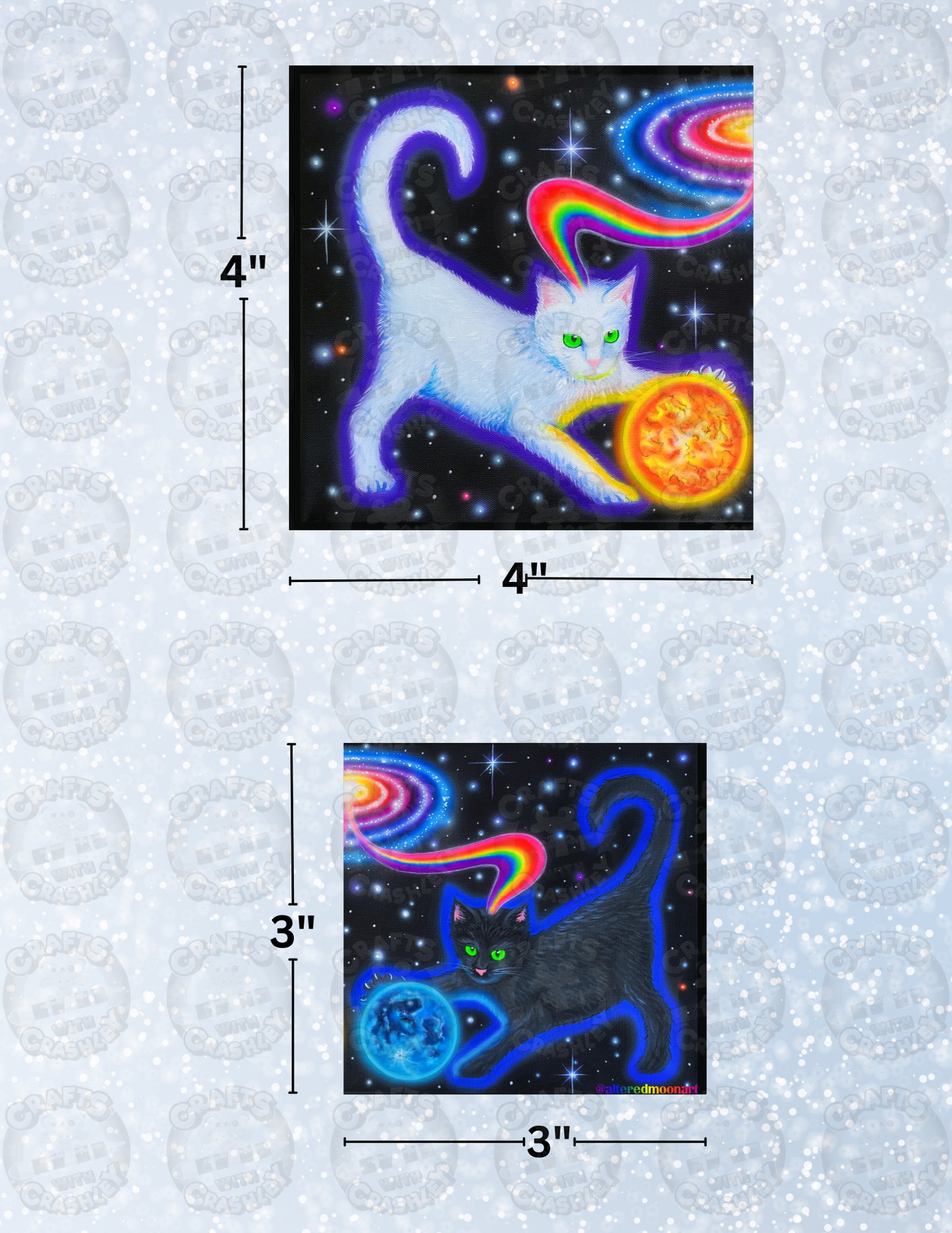 "Cosmic Kitties" by Becca Tindol Decorative Diamond Painting Release Papers