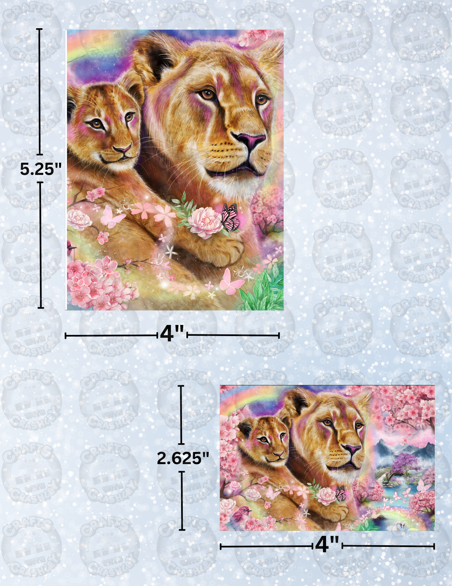 "Spring Breeze Lions" by ©Sheena Pike Decorative Diamond Painting Release Papers