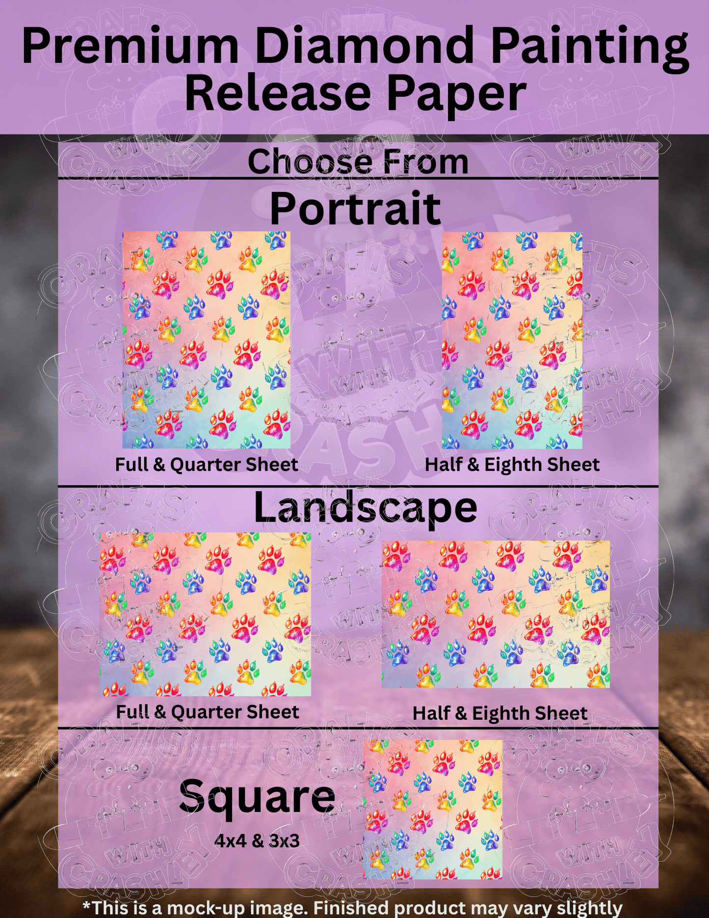 "Rainbow Paw Prints" Premium Accessories for Diamond Painting