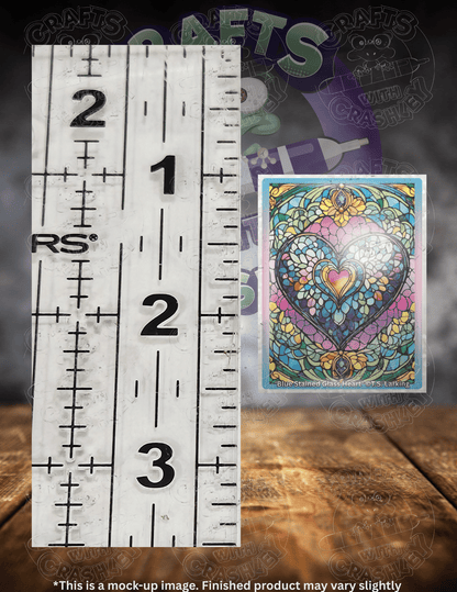 "Blue Stained Glass Heart" by ©T.S. Larking Premium Accessories for Diamond Painting