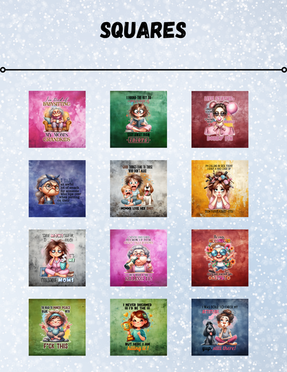 "Funny Mom Quotes" Decorative Diamond Painting Release Paper