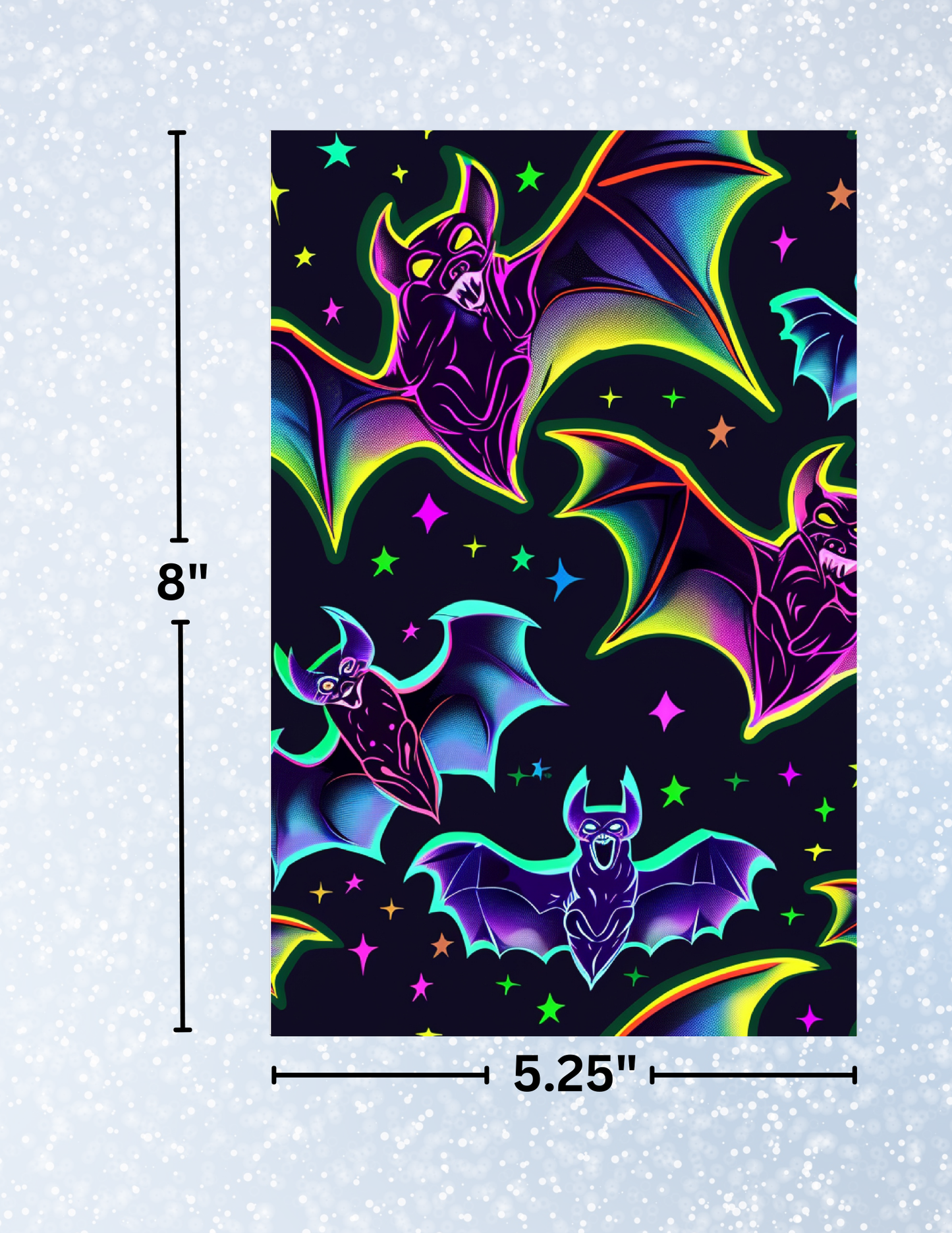 "Neon Bats" Decorative Diamond Painting Release Papers