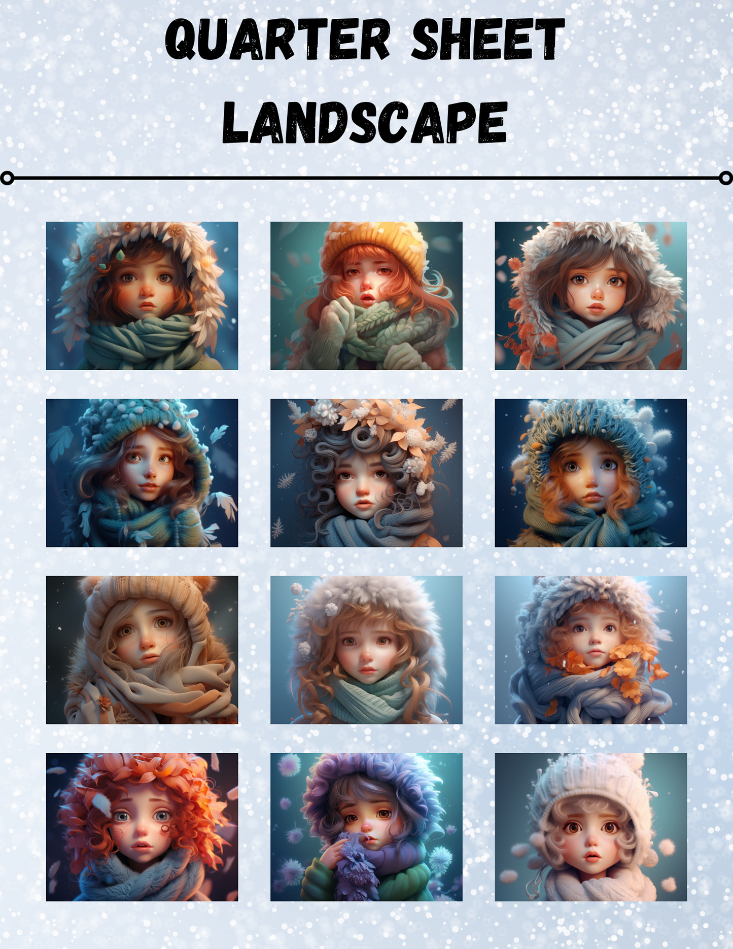 "Winter Girl" Decorative Diamond Painting Release Paper