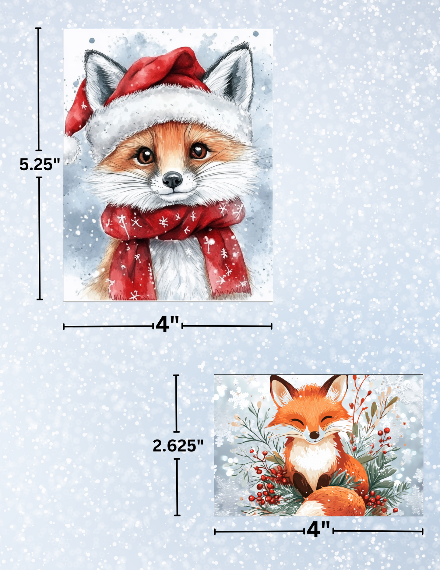 "Christmas Foxes" Decorative Diamond Painting Release Papers