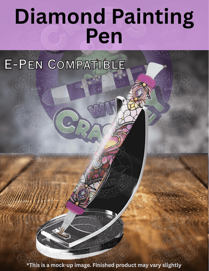 "Pink Stained Glass Heart" by ©T.S. Larking Premium Accessories for Diamond Painting