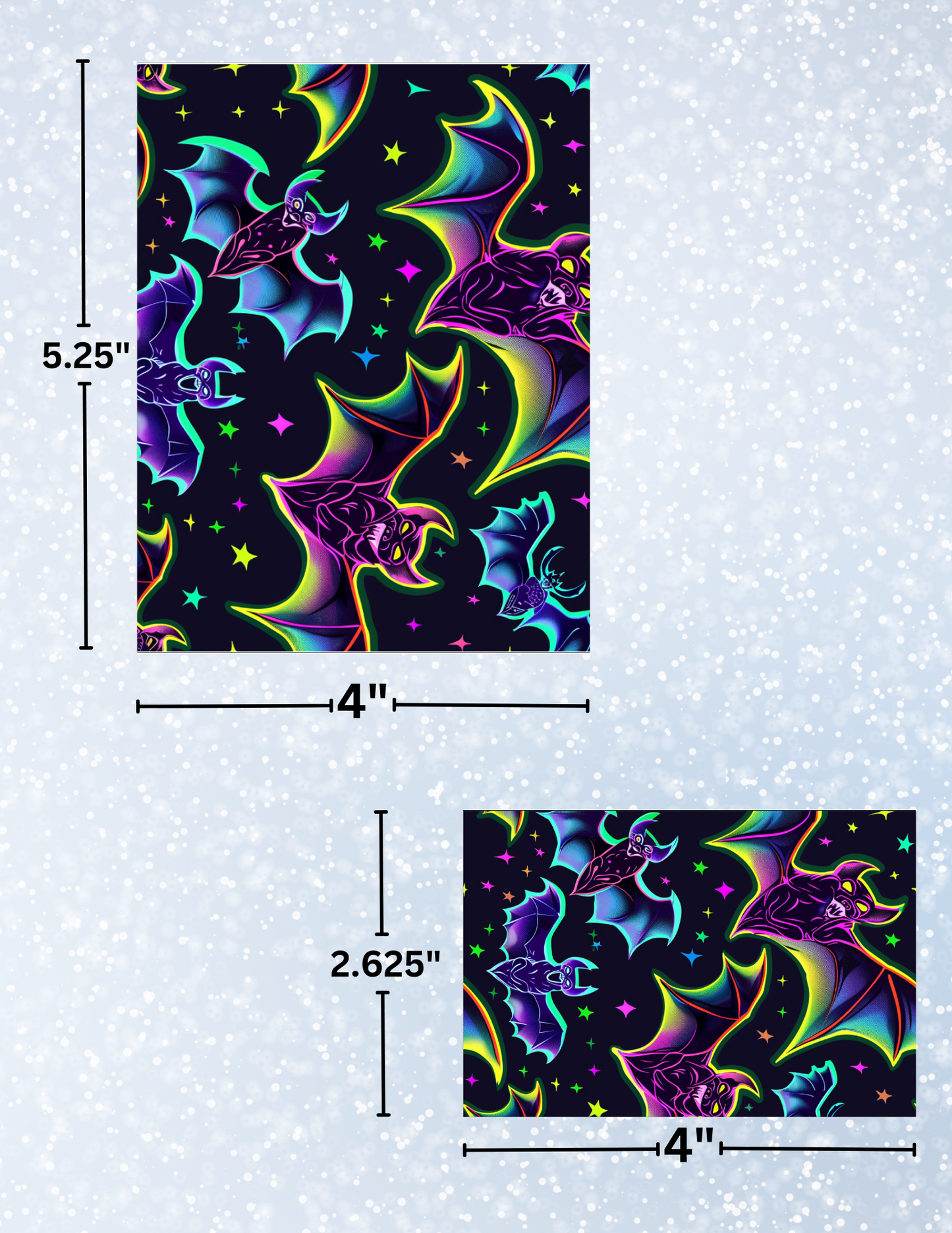 "Neon Bats" Decorative Diamond Painting Release Papers