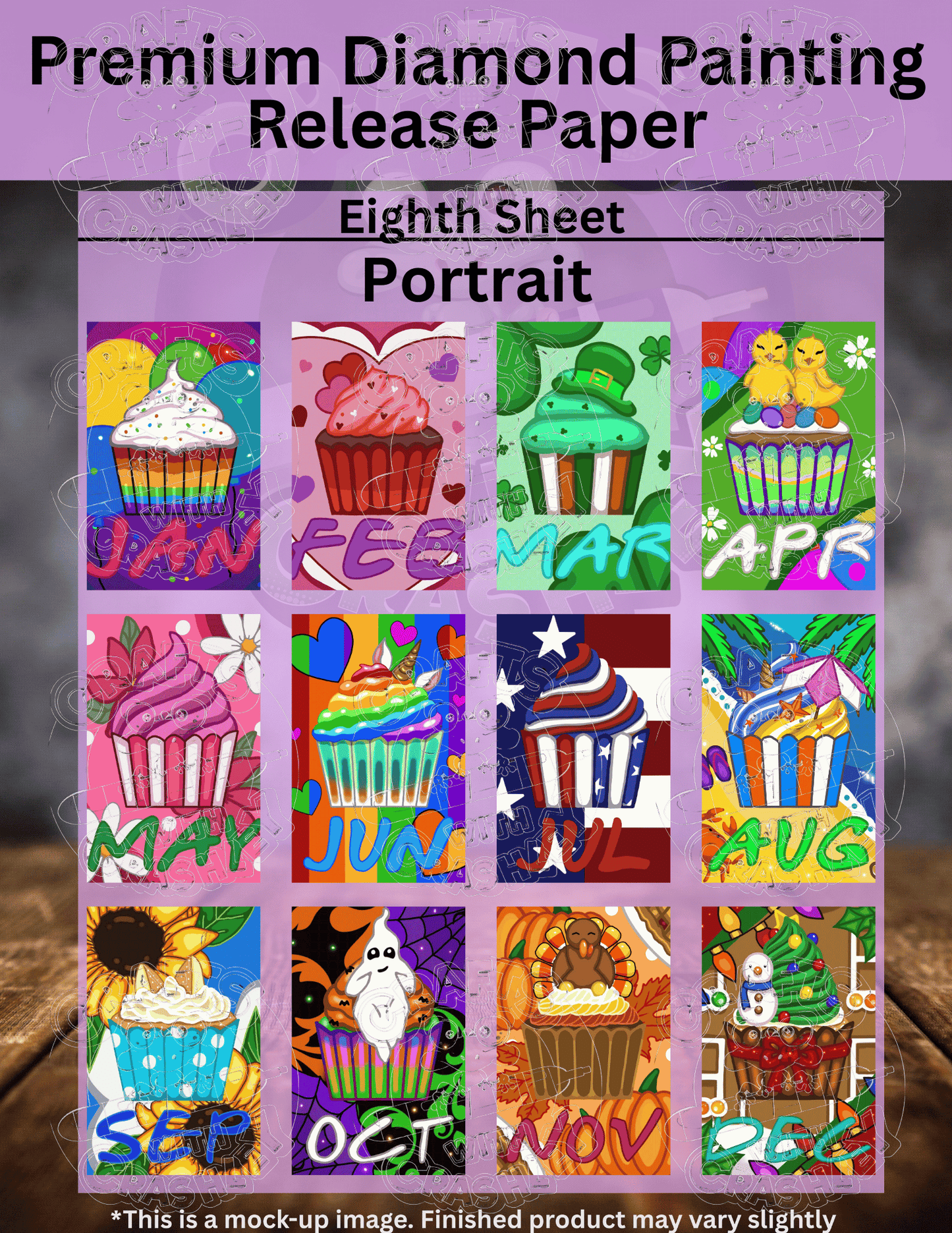 "Cupcake for Every Month" by ©Emma Casey Premium Accessories for Diamond Painting