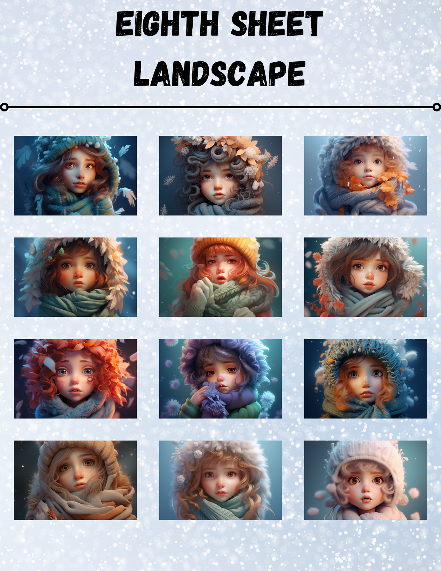 "Winter Girl" Decorative Diamond Painting Release Paper