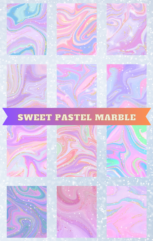 "Sweet Pastel Marble" Premium Diamond Painting Release Papers