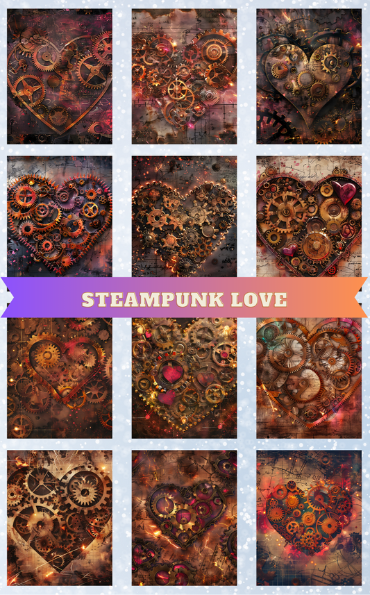 "Steampunk Love" Decorative Diamond Painting Release Paper