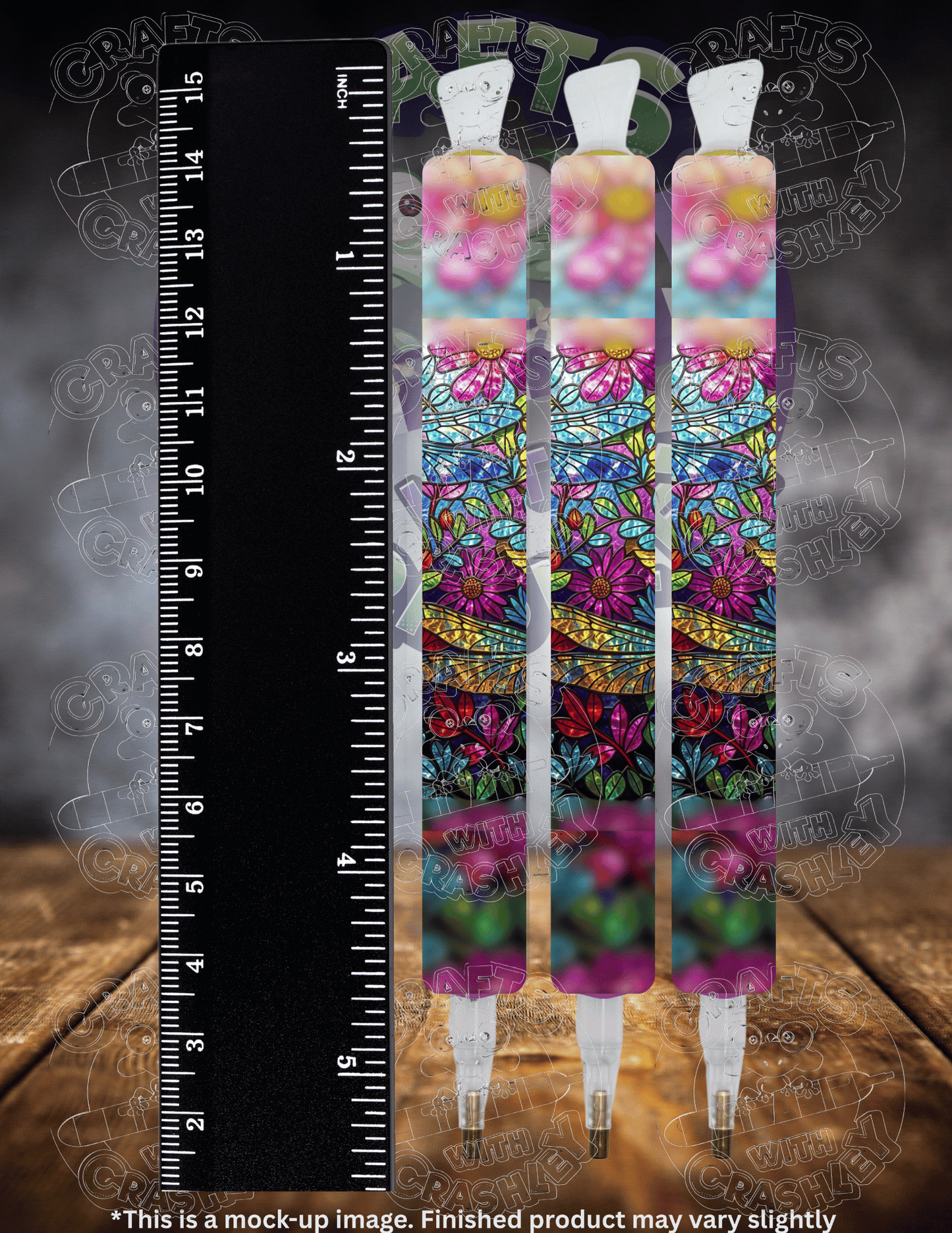 "Dragonflies & Flowers Stained Glass" by ©Peggy Collins Premium Accessories for Diamond Painting