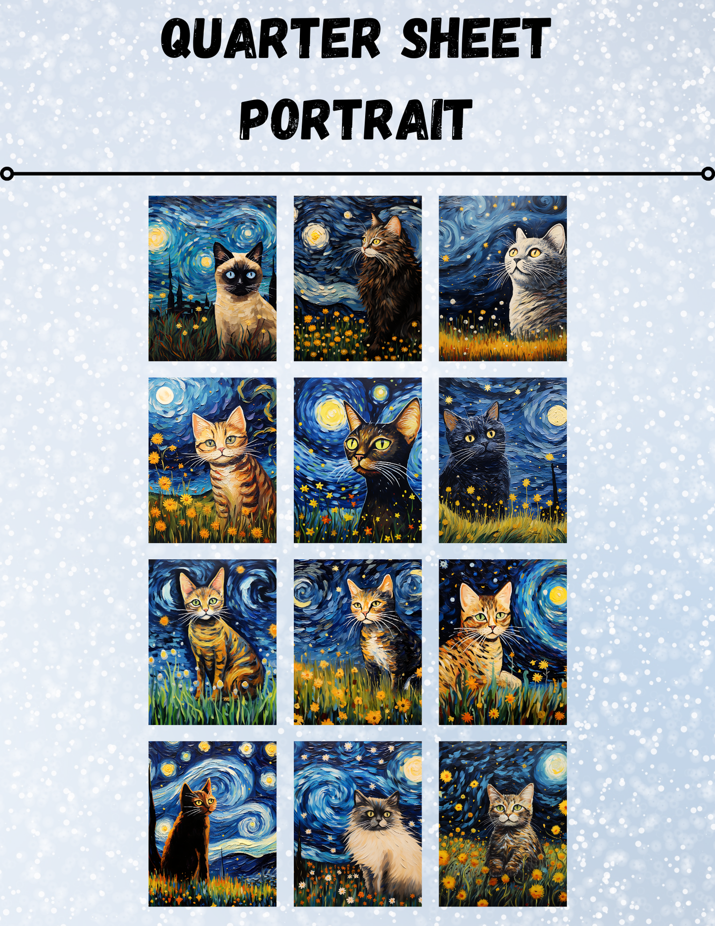 "Star Kitty Night" Decorative Diamond Painting Release Paper