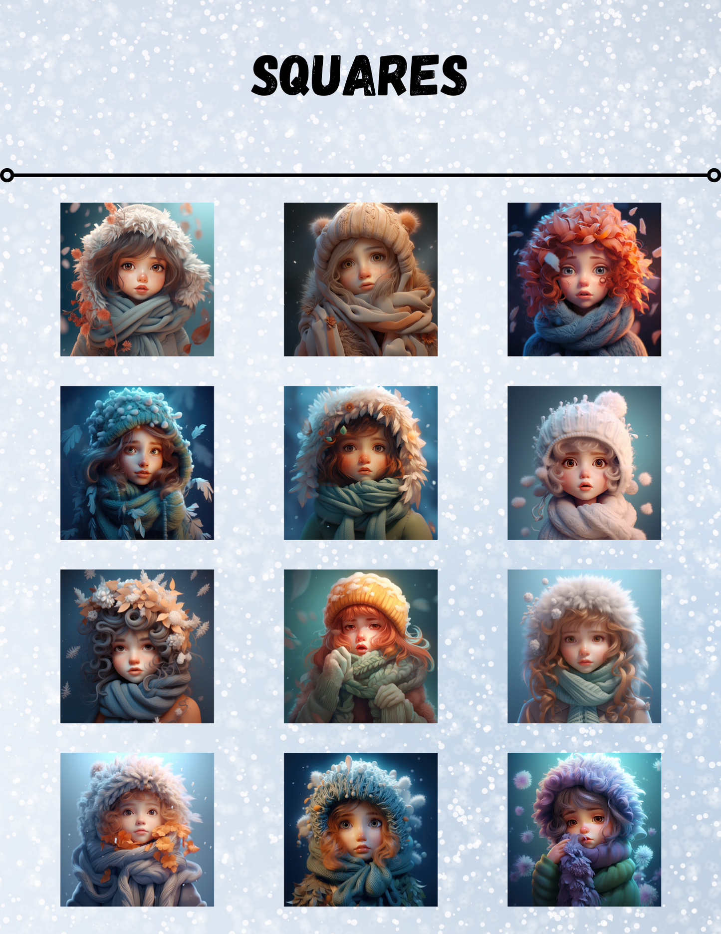 "Winter Girl" Decorative Diamond Painting Release Paper