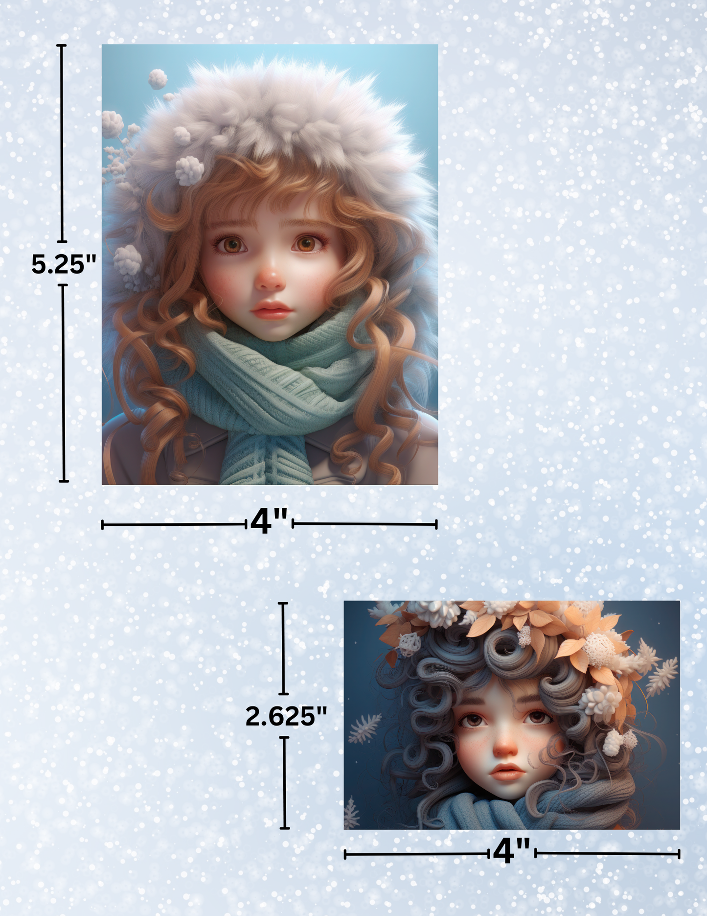 "Winter Girl" Decorative Diamond Painting Release Paper