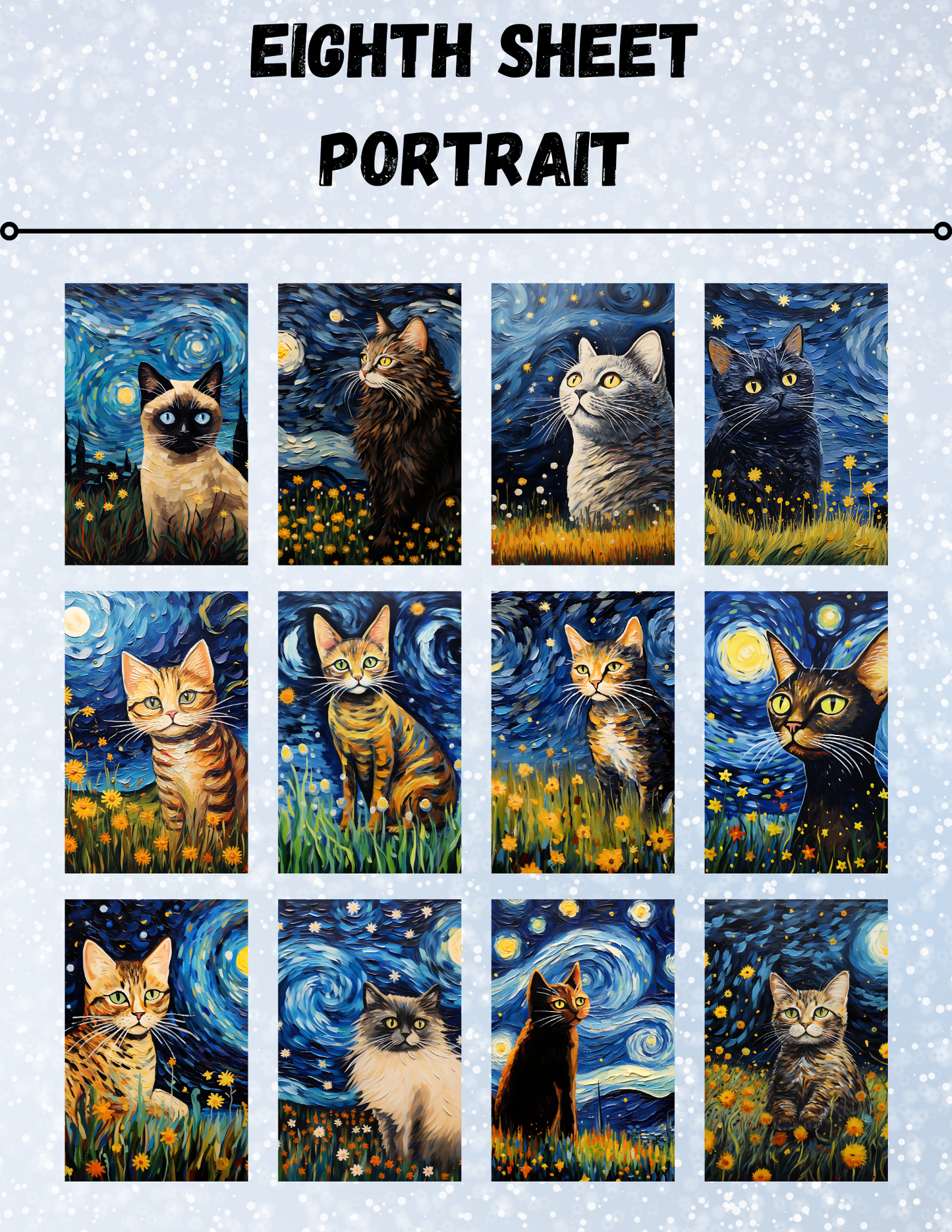 "Star Kitty Night" Decorative Diamond Painting Release Paper