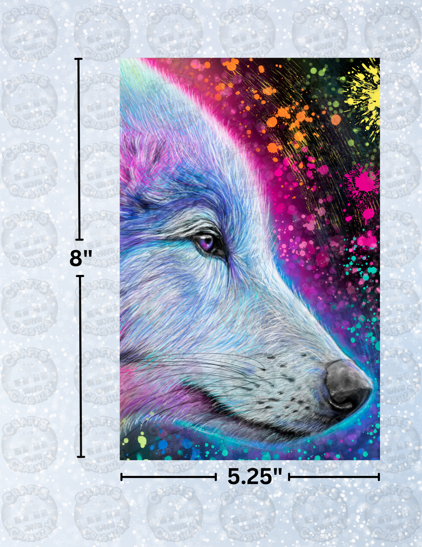 "Neon Rainbow Wolf" by ©Sheena Pike Decorative Diamond Painting Release Papers