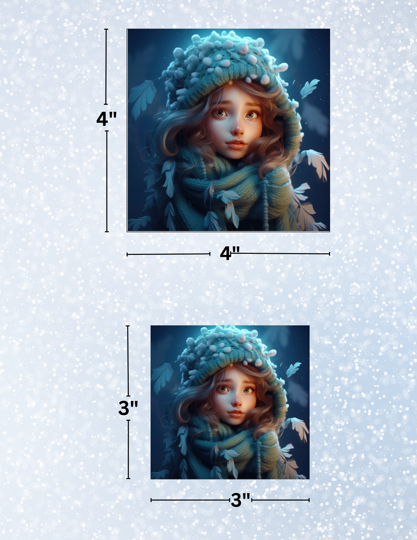 "Winter Girl" Decorative Diamond Painting Release Paper