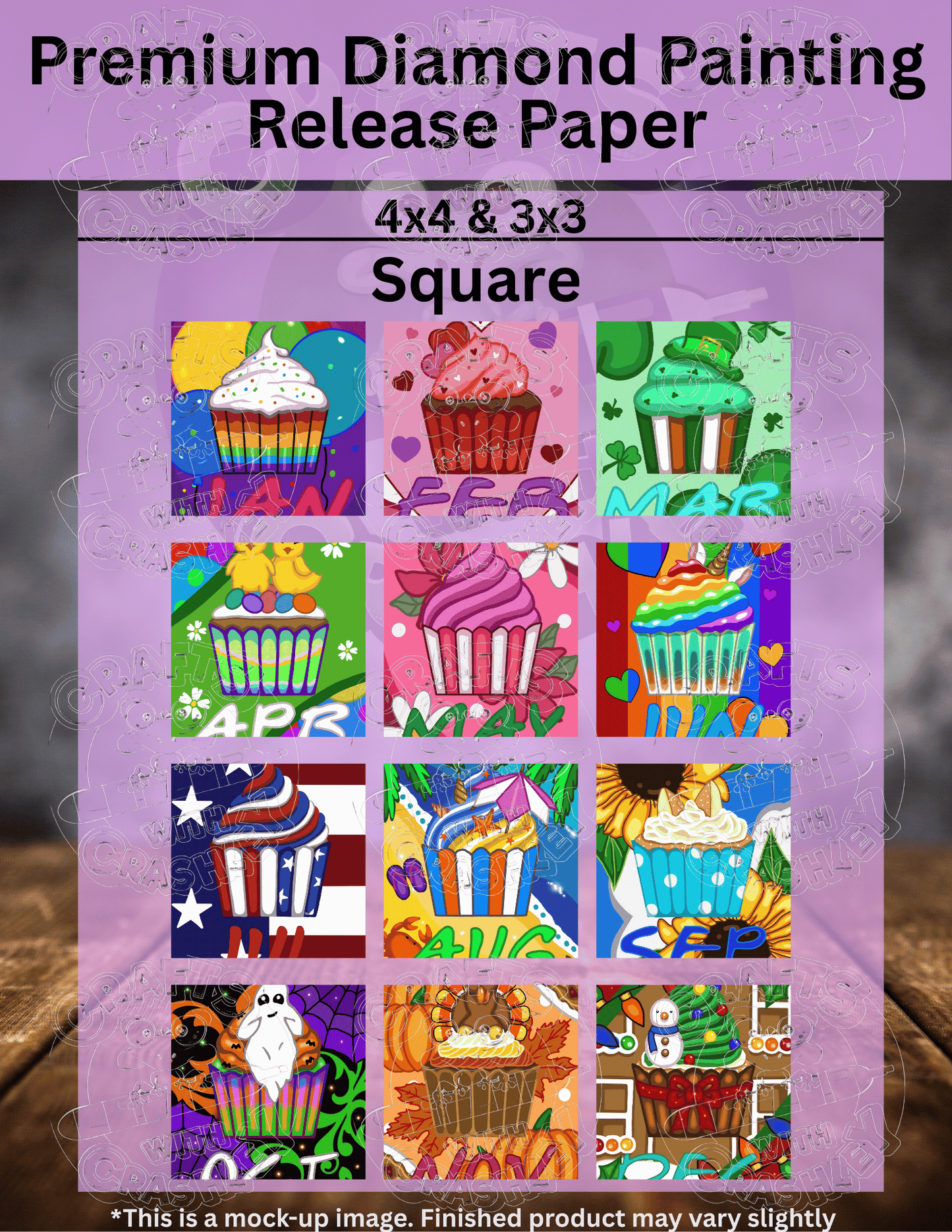 "Cupcake for Every Month" by ©Emma Casey Premium Accessories for Diamond Painting