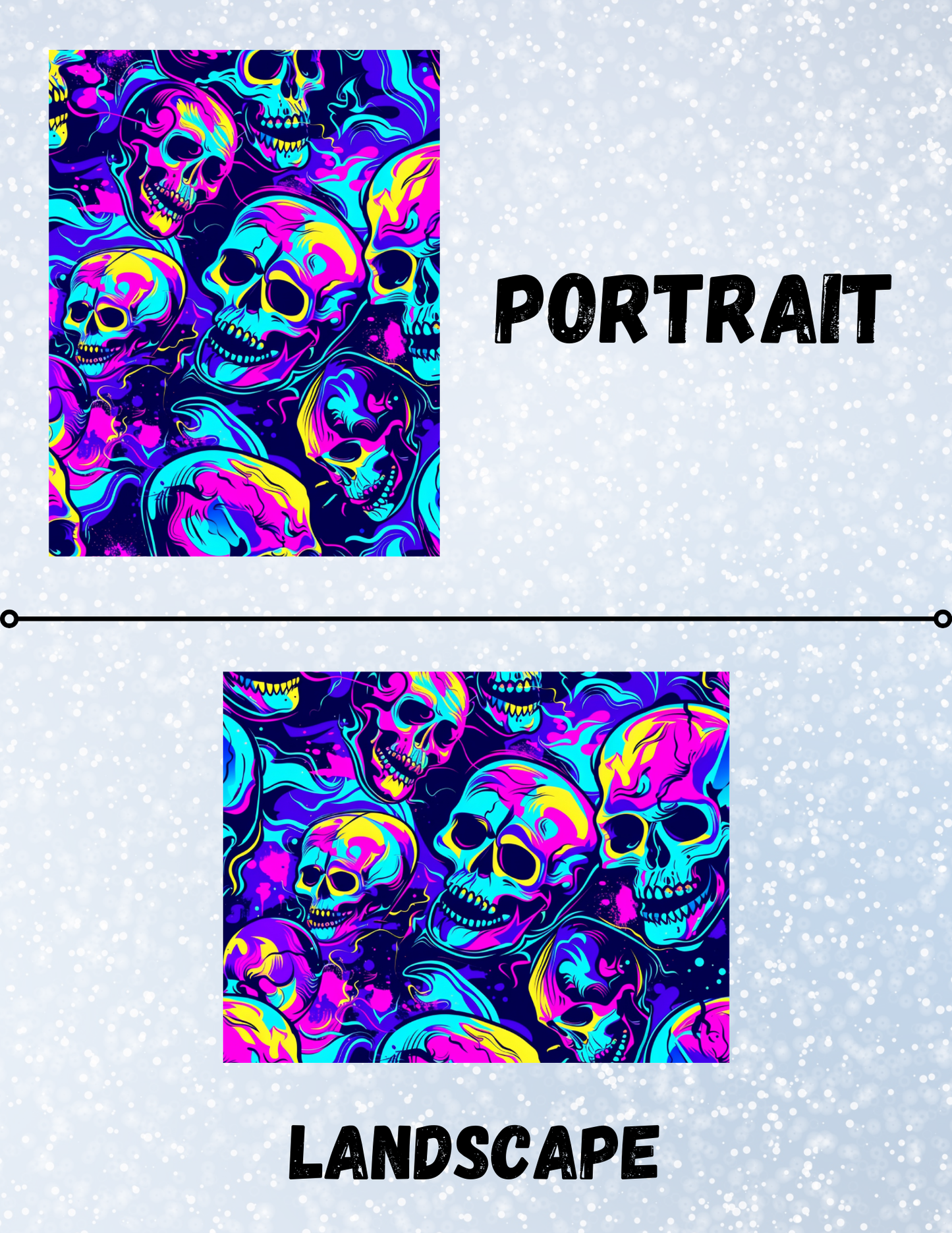 "Neon Skulls" Decorative Diamond Painting Release Papers