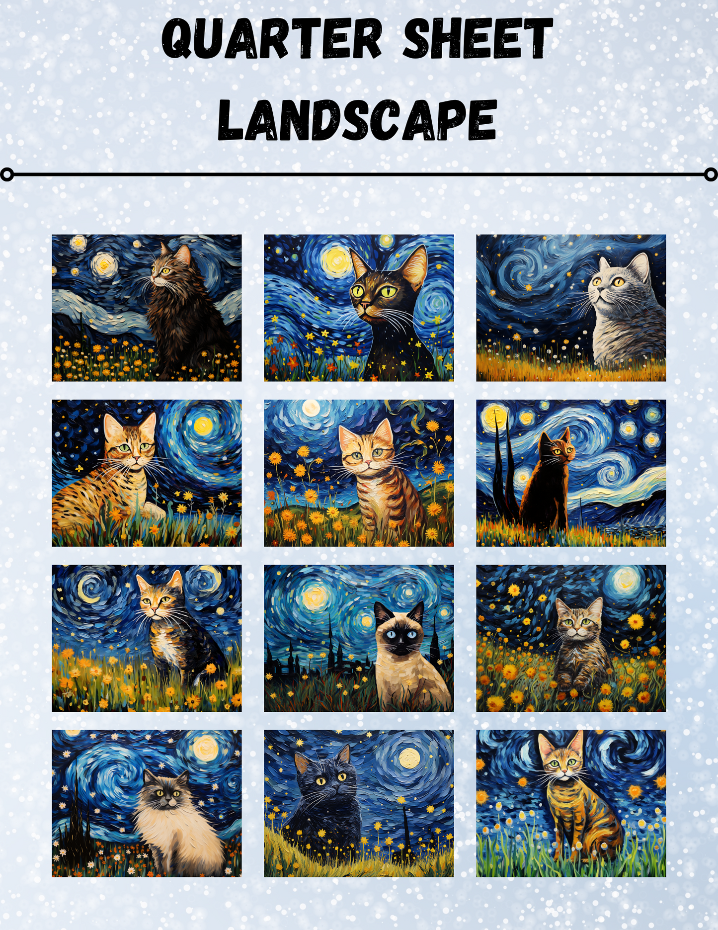 "Star Kitty Night" Decorative Diamond Painting Release Paper