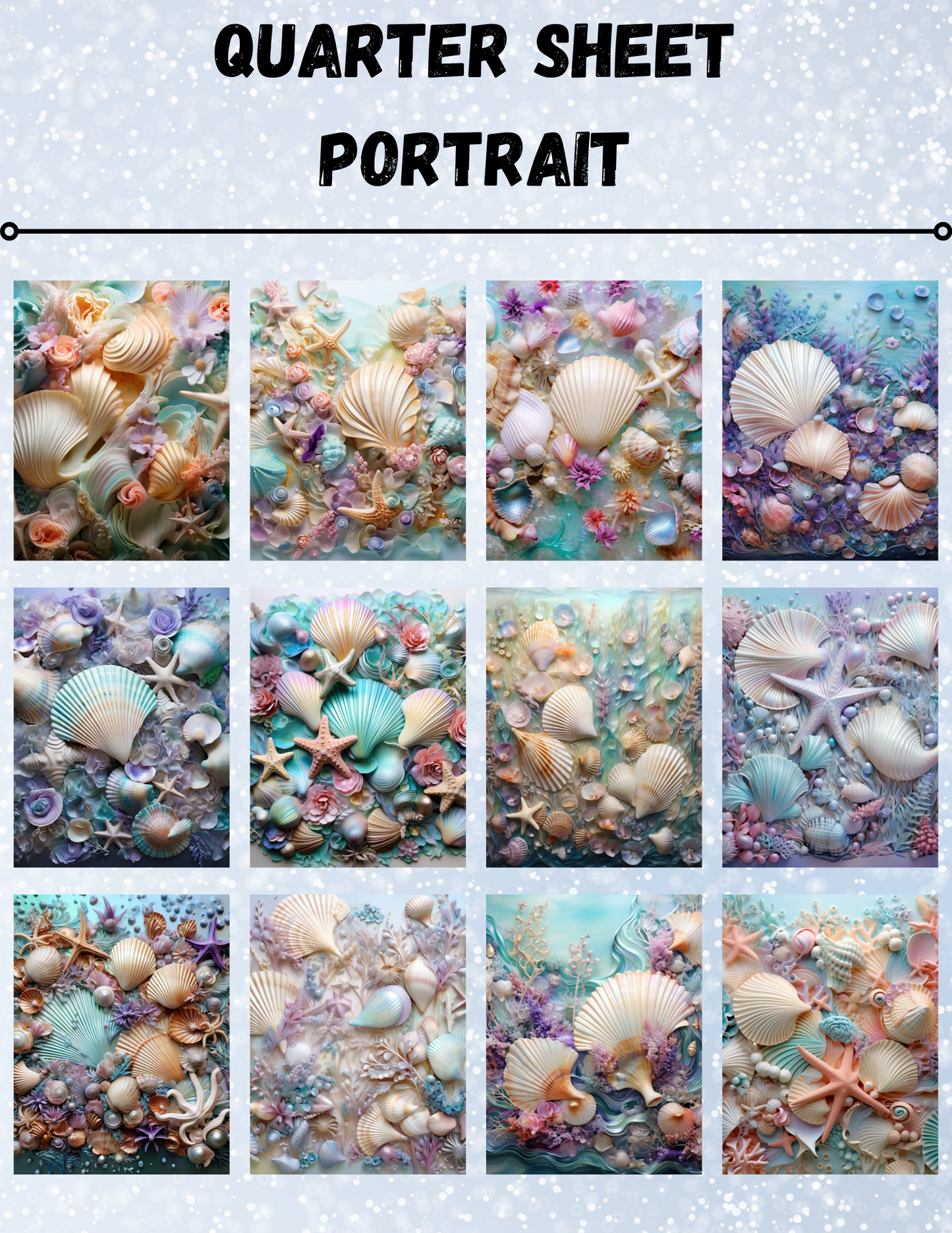 "Vibrant Seashells" Decorative Diamond Painting Release Papers