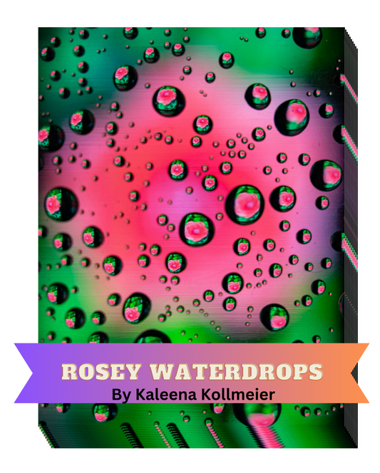 "Rosey Waterdrops" by Kaleena Kollmeier Decorative Diamond Painting Release Papers