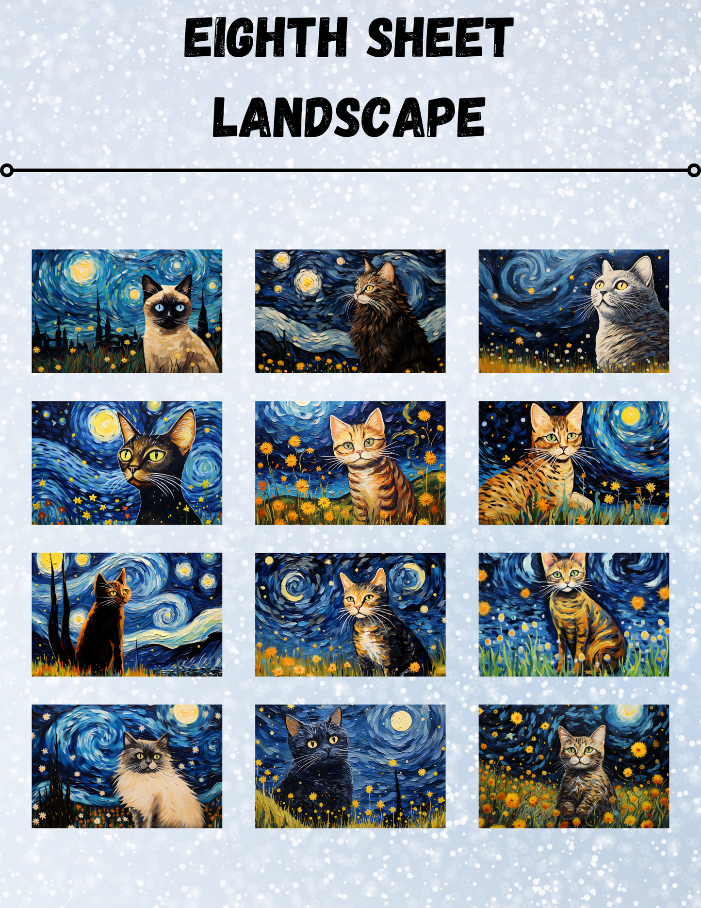 "Star Kitty Night" Decorative Diamond Painting Release Paper