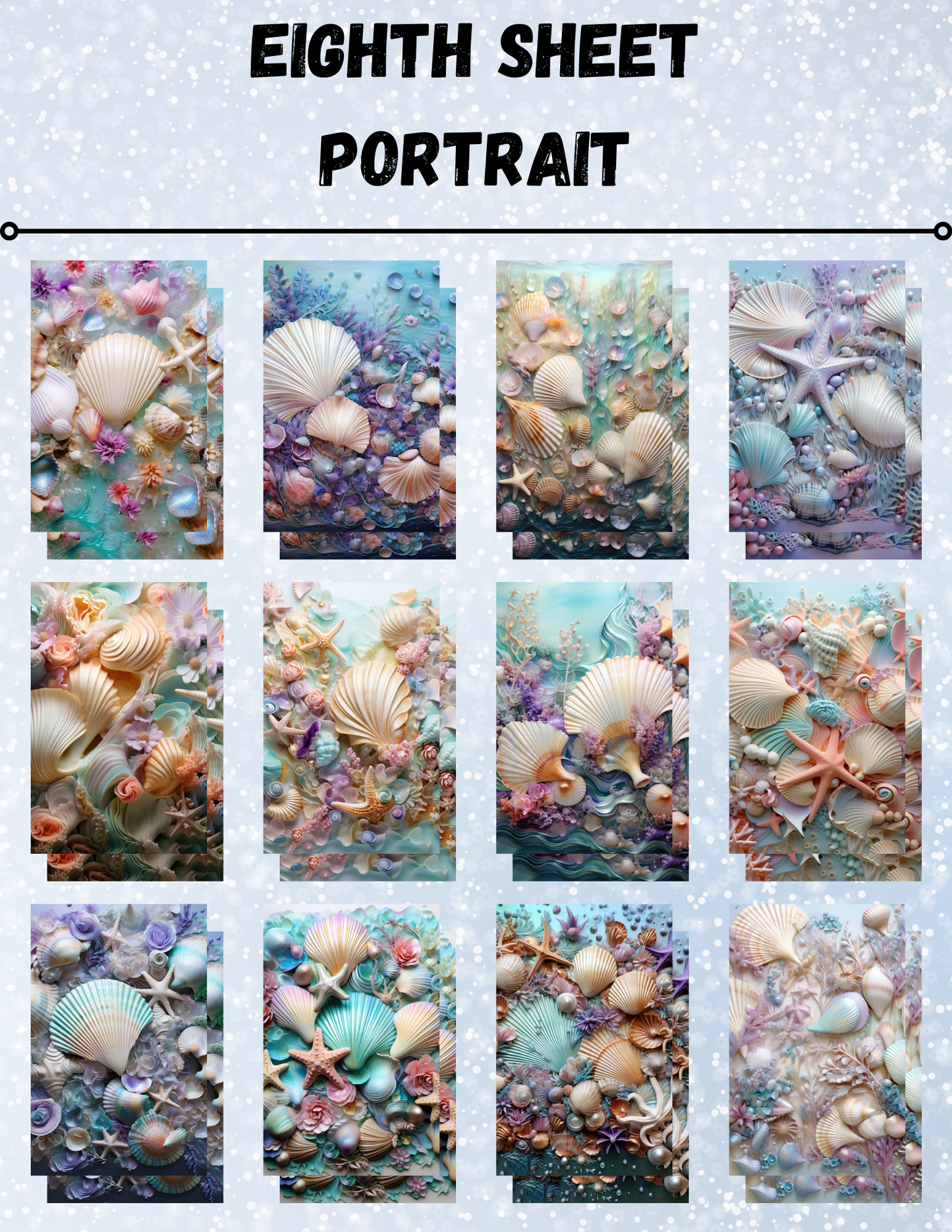 "Vibrant Seashells" Decorative Diamond Painting Release Papers