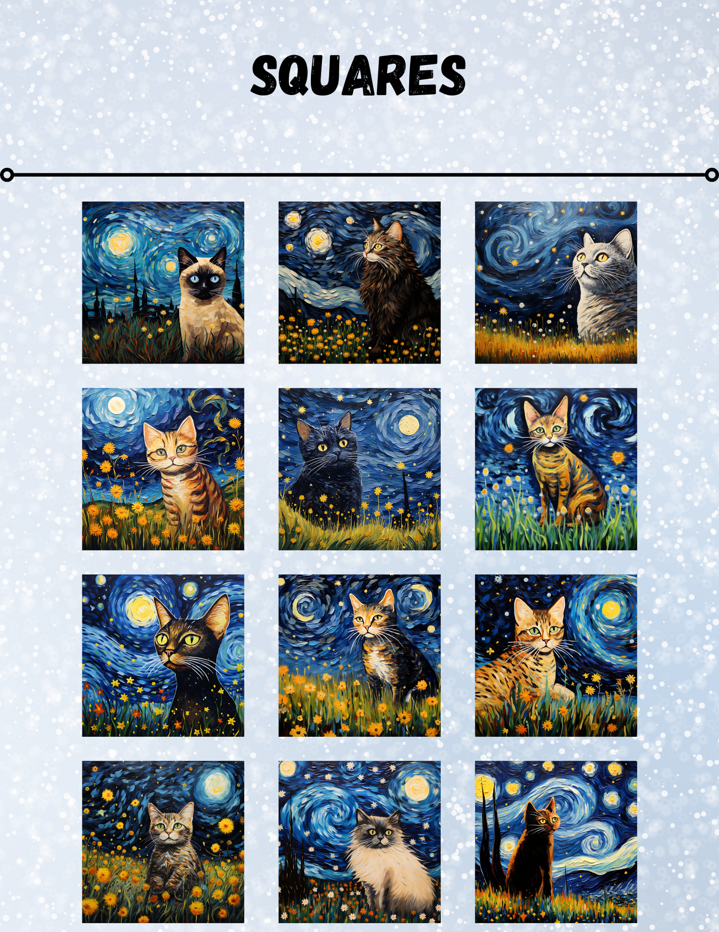 "Star Kitty Night" Decorative Diamond Painting Release Paper